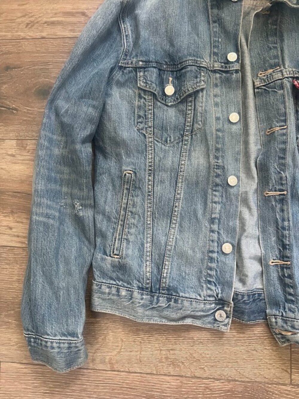 Levi's Blue Front Pocket Denim Jean Jacket Size Medium - Picture 5 of 16